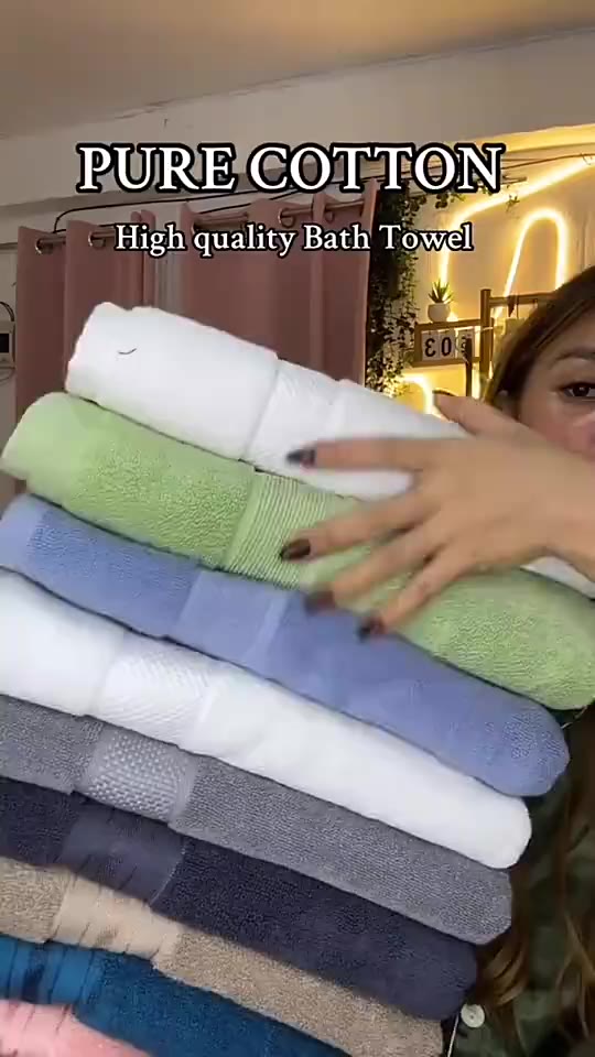 Luna Thick Cotton Fabric Bath Absorbent Towel