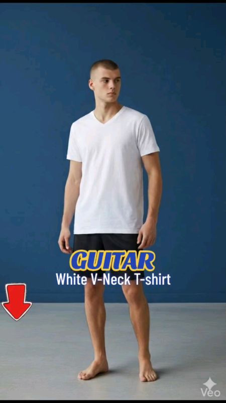 Guitar V-neck Plain White T-shirt #tshirt #FreeCoinsInShopeeVideo #MasMuraSaShopee