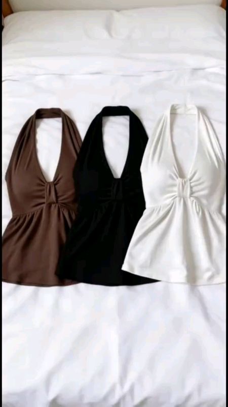 BUY 1 TAKE 2 (Total of 3pcs) EDU RIBBON Shirring Backless Flowy Peplum Top