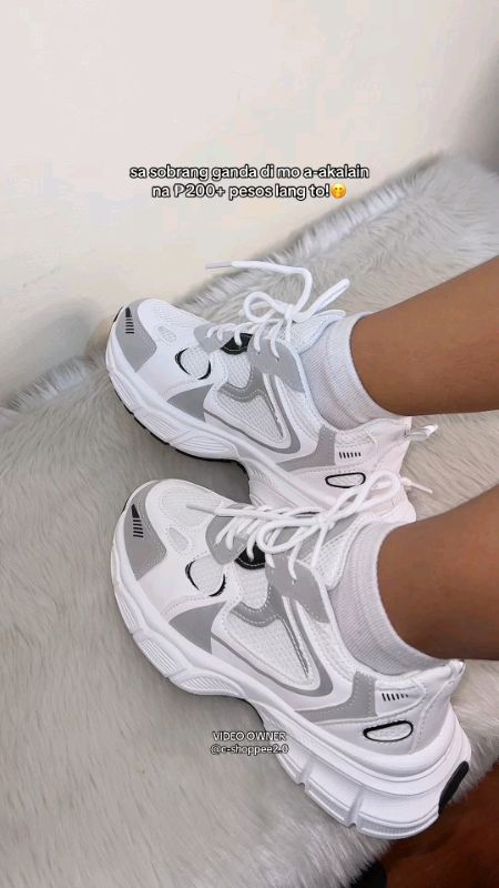 Julyya White Leather High Quality Mesh Thick Bottom Casual Chunky Sneakers Shoes for Women #shoes #shopeediscount #bestSelling #buynow #bestseller