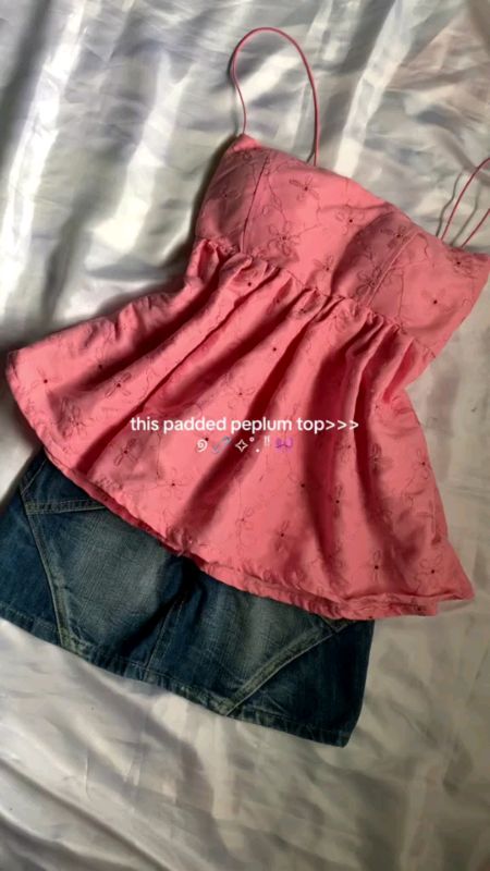 #polkadot #coquetteoutfits #babydolltop #tubetop