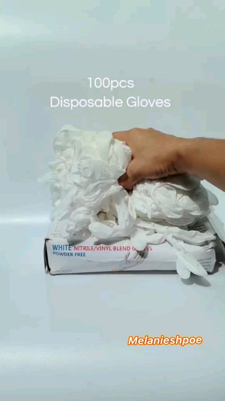 100pcs/box disposable synthetic vinyl nitrile gloves #gloves #disposablegloves #waterproofgloves