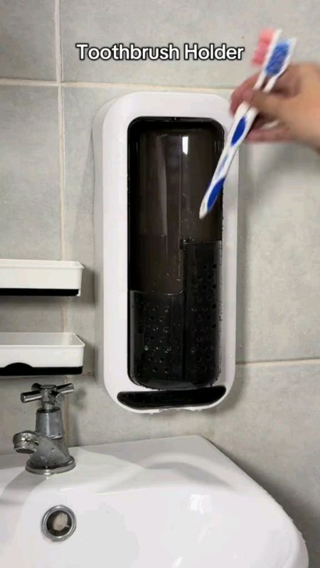 Rotating toothbrush and toothpaste storage rack Bathroom Storage Rack Storage Kitchen Organizer#Rotatingtoothbrush#fyp