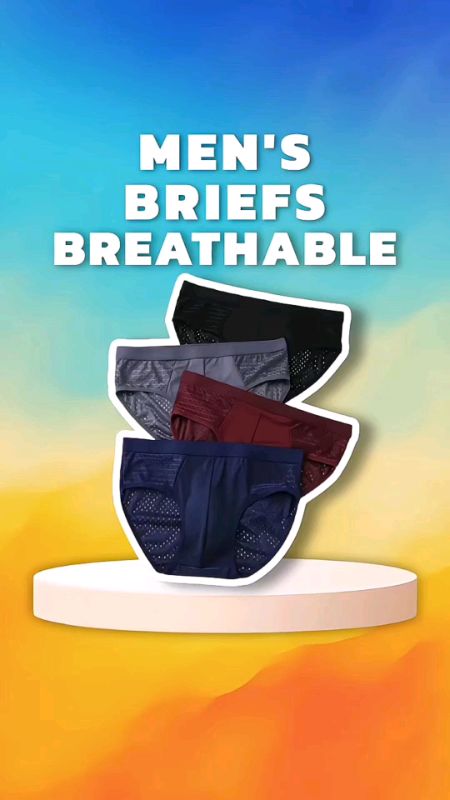 Men's Briefs Ice Silk Mesh Breathable Cool Men's Underwear Essential Underwear for Summer MasMuraSaShopee #trending #viral #fyp #brief #breathable #4u
