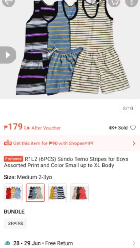 R1L2 (6pcs) Sando Terno Stripe For Your Kids Boy Assorted Print & Color #cotton #Sando #Terno #Stripe #comfortable #MasMuraSaShopee #HugotSaShopee