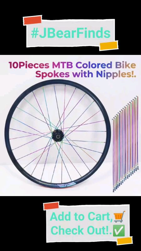 10Pieces MTB Colored Bike Spokes with Nipples!. #BicycleSpokes #BikePartsPH #FreeCoinsinShopeeVideo #MasMuraSaShopee #ShopeePHPaydaySale #JBesrFinds
