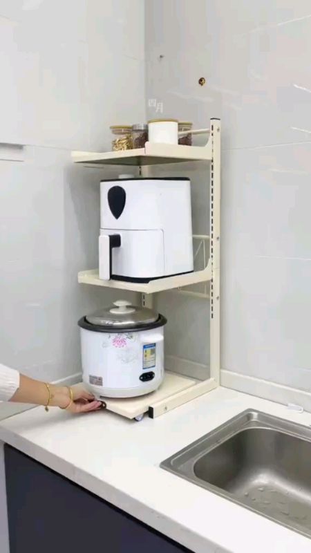 2026 New Microwave Rack Adjustable Height Rice Cooker Organizer Pullout Kitchen Oven Storage Rack #BuyNow #MasmuraSaShopee #FreeCoinsSaShopeeVideo