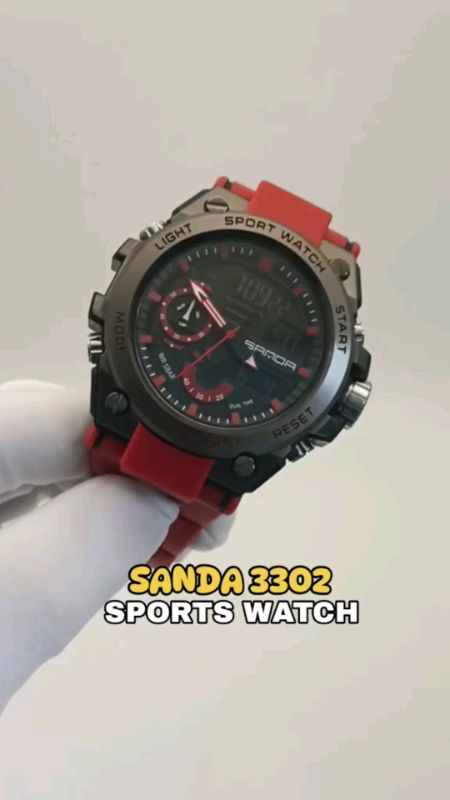 SANDA 3302 G Style Sport Watch Women Transparent LED Digital Clock Shock Waterproof