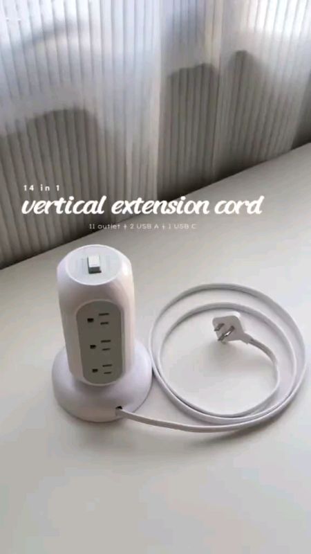 TESSAN Power Strip Extension Cord with USB+TypeC, Compact  Lightweight Outlet Socket