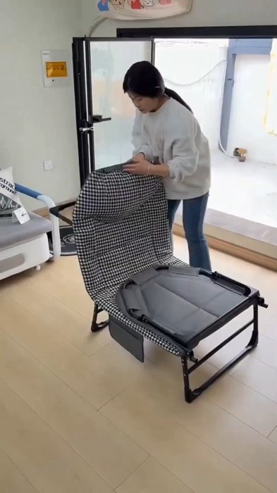 ￼Folding Bed with foam Folding Chair Portable bed Reclining Chair Bed Foldable Bed With Cushion