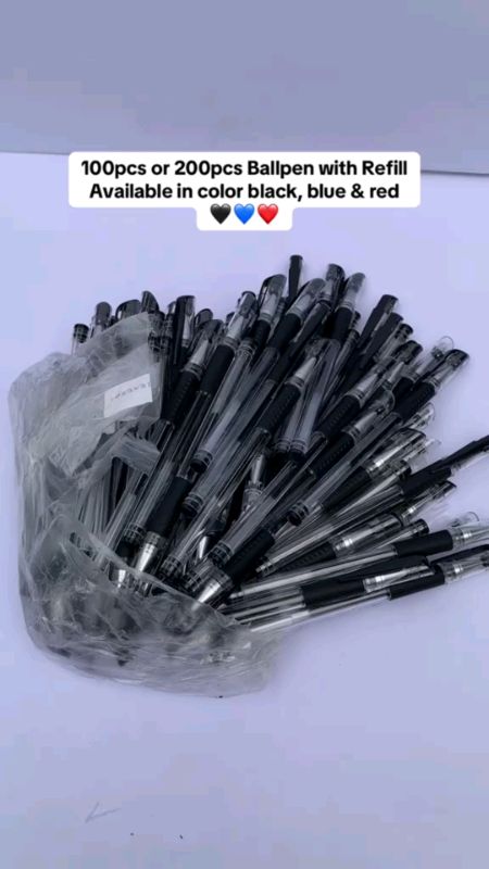 【Wholesale】200Pcs BallPen set Gel Pen 0.5mm Black Ink sign pen ball pen Rods Refill School#FREECOINSINSHOPEEVIDIO #MASSMURASASHOPEE #HUGUTSASHOPEE