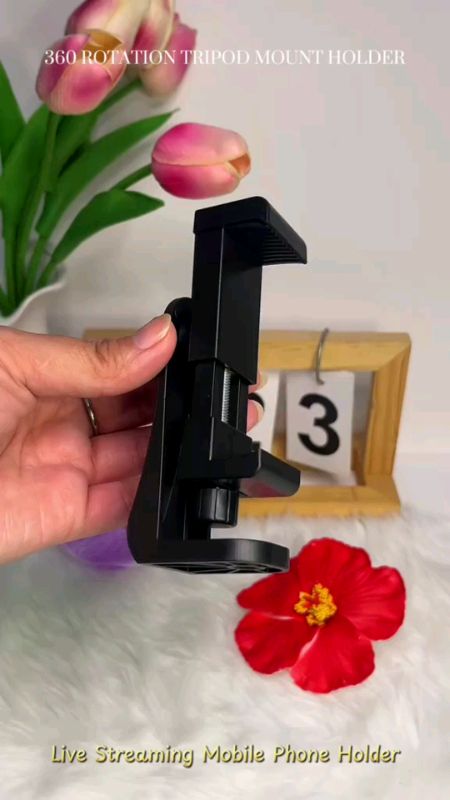 360°Mobile Rotation Tripod Phone Mount Holder Adapter Bracket Smartphone Clamp Live Streaming Tool