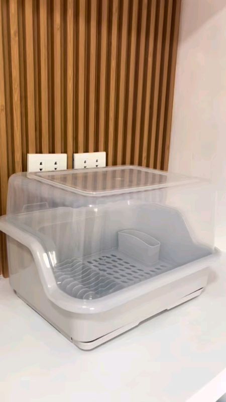 Check out Kitchen cabinet storage rack, household draining bowl and chopstick storage box, dish storage rack with lid for storing tableware dishes