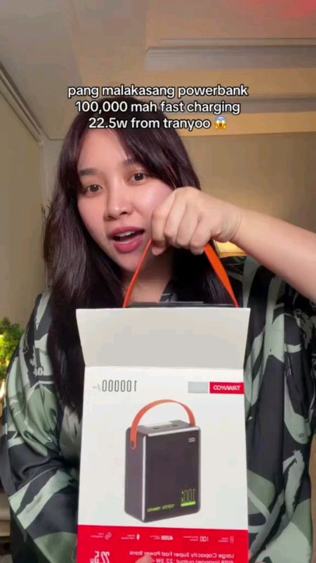 Check out Tranyoo F28 Powerbank 100000mAh Ultra-Large Capacity LED Lights Power Bank 22.5W Super Fast Charging #FreeCoinsInShopeeVedio