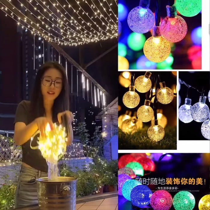 LED Garden LED Solar String Lights Bubbles Crystal Ball Globe Fairy