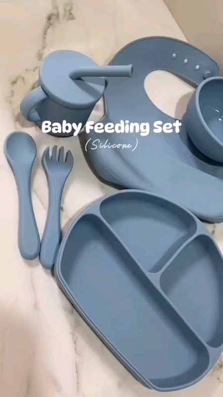 Silicone Baby Feeding Set, 6-Piece LED Weaning Supplies for Infants, Toddler Plate and Bowl #baby ##trending #FreeCoinsInShopeeVideo