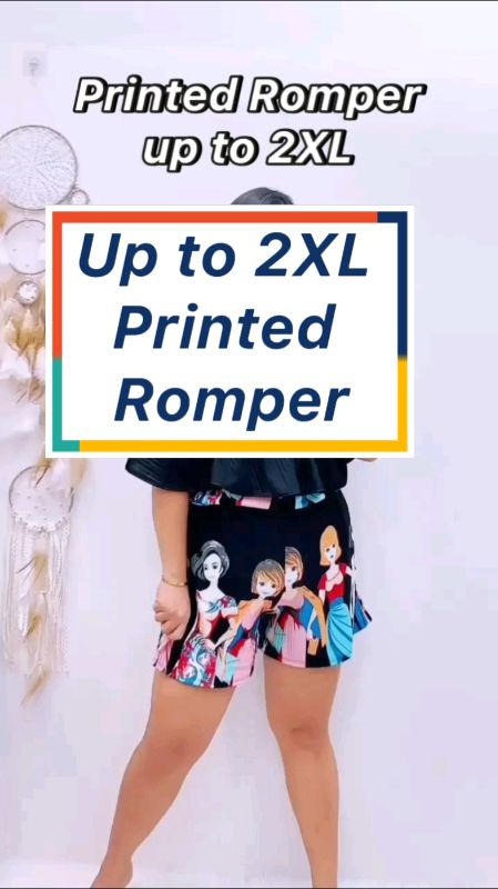 Printed Romper up to 2XL #Fashion #OOTD #shopeeVideo #printedromper #romper #plussizeromper #krizelleiris