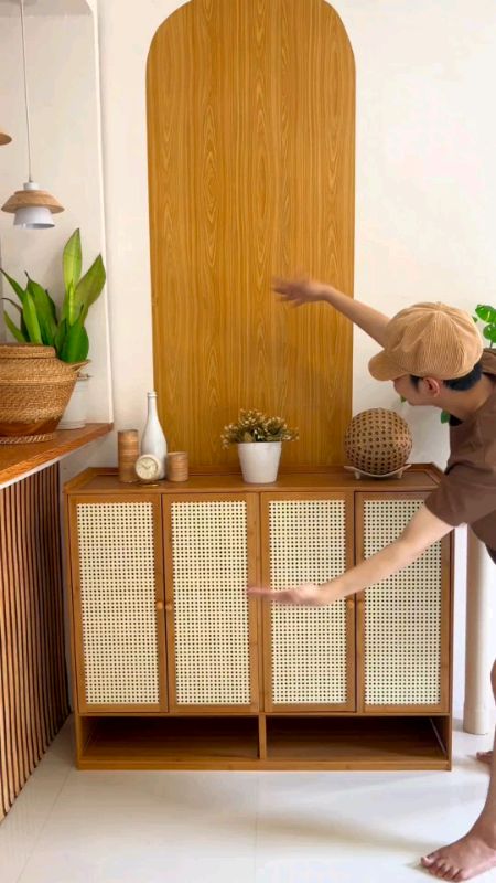 Bamboo Shoe Cabinet