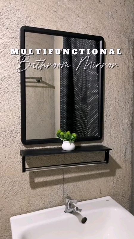 Multifunctional Bathroom Mirror with Shelf ✨#bathroom #bathroommakeover #bathroomdesign #bathroommirror #fyp #FreeCoinsInShopeeVideo #mirror