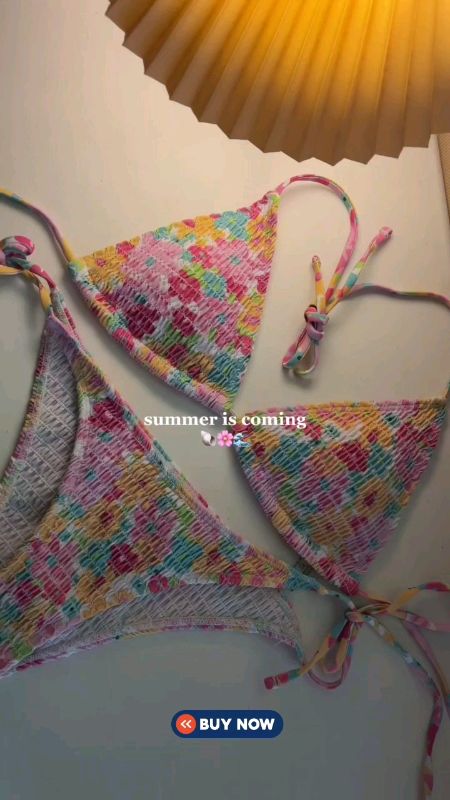 fashion flower printed 2piece bikini. for beach #ootd #bikini #fashion #FreeCoinsInShopeeVideo