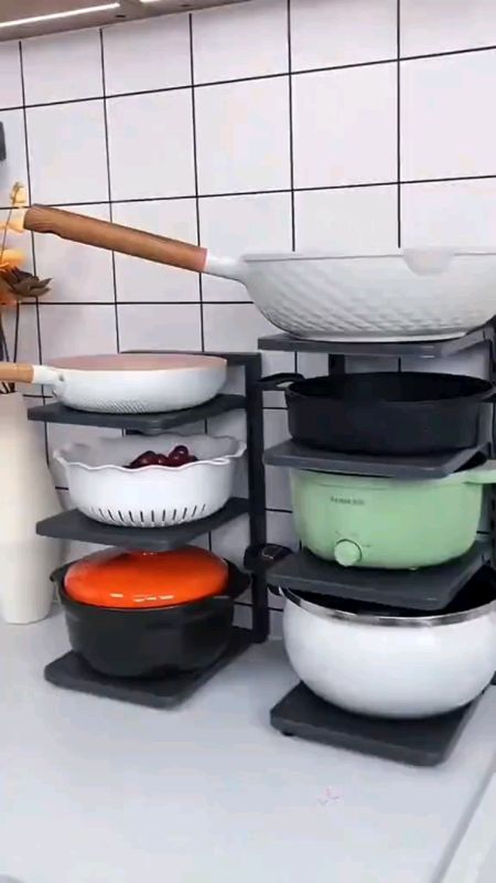Pan Holder Kitchen Organizer #FreeCoinsInShopeeVideo #MasMuraSaShopee #PanRack #trending