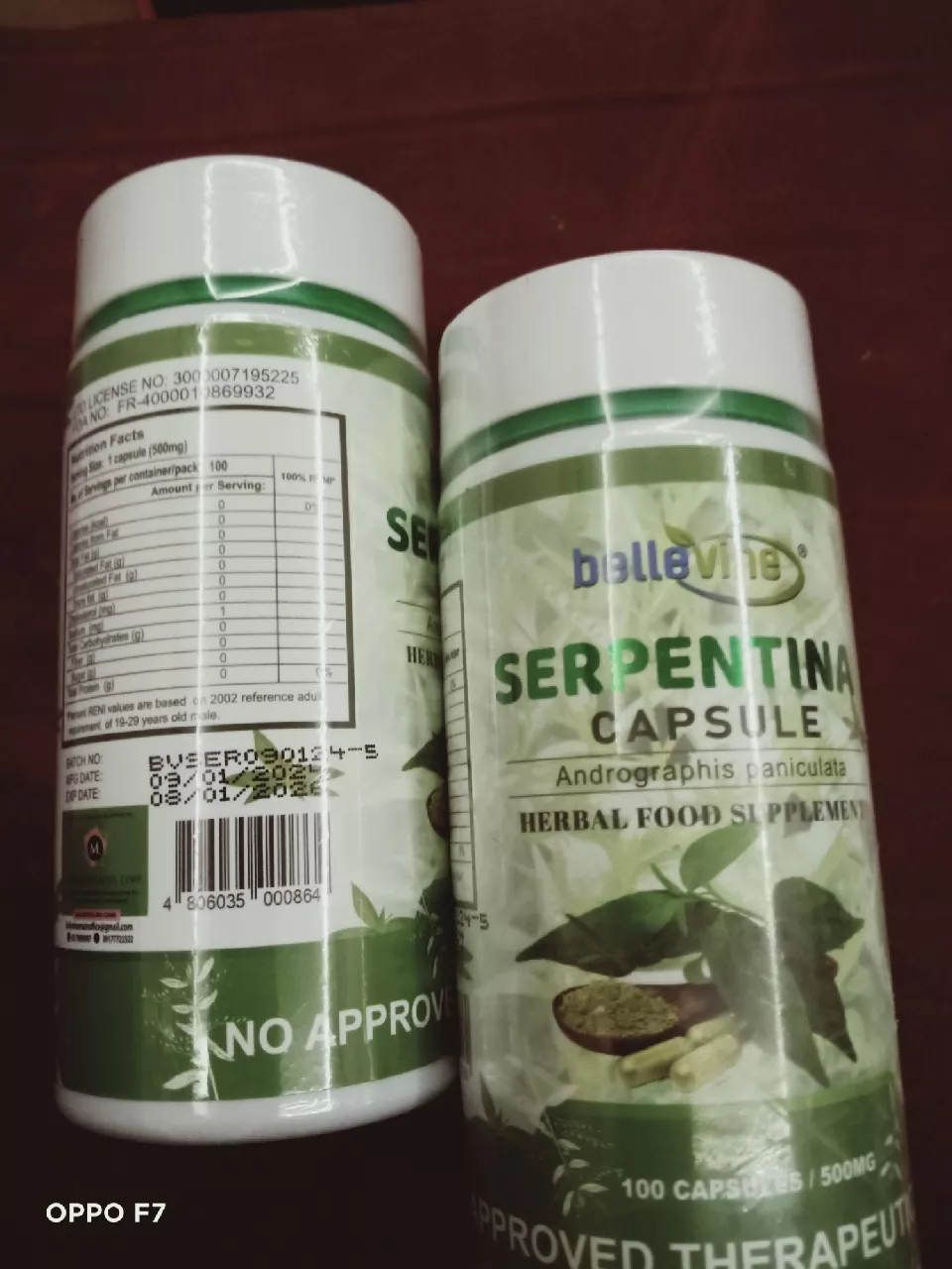 Bellevine Serpentina Capsule Herbal Medicine PH