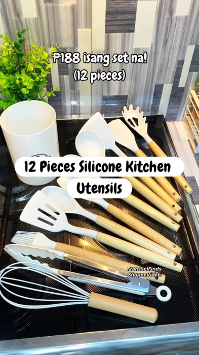 Ang mura ng isang set nito mga mii! Ang dami pang kulay na pagpipilian! #kitchenessentials #kitchenutensils #cookingmadeeasy #MasMuraSaShopee