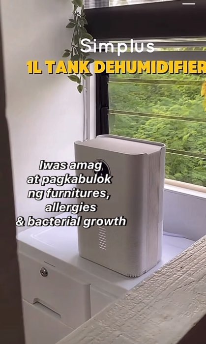 Compact pero powerful, ang Simplus Dehumidifier ay tumutulong magtanggal ng excess moisture, bawas amoy, at iwas amag, allergies at bacterial growth