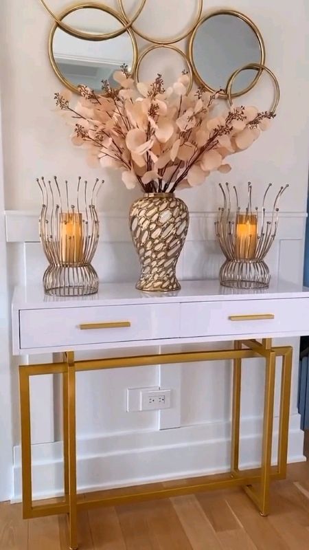 ENTRANCE CONSOLE TABLE #console #consoletable #table #entrancetable #nordic #nordictable #goldtable #teamgold #goldwhite