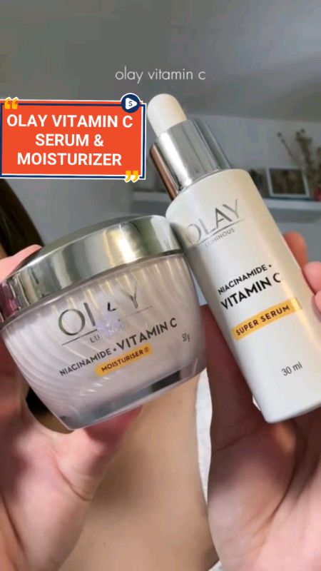 OLAY VITAMIN C NIACINAMIDE SERUM & MOISTURIZER BRIGHTENING EFFECT LUMINOUS CREAM #fyp #viral #FreeCoinsInShopeeVideo #olay #VitaminC #brightening