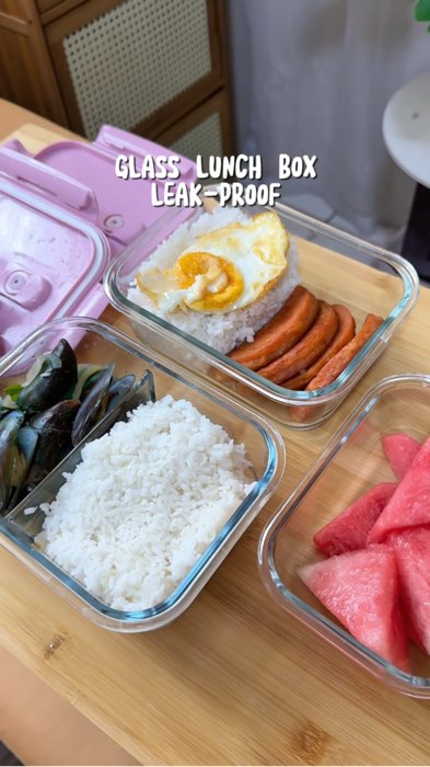 Glass lunch box #lunchbox #glasslunchbox #glasslunchboxwithdivider #glasslunchboxwithgrid