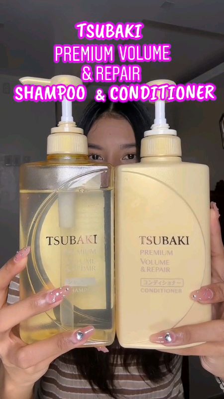 Tsubaki premium volume & repair shampoo and conditioner #FreeCoinsInShopeeVideo #tsubaki #tsubakipremiumvolumerepair