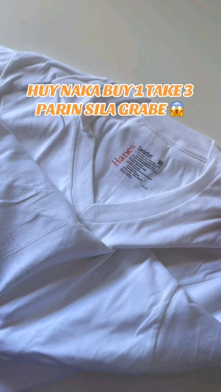 3pcs HANES White T-Shirt #whitetshirt #whiteshirt #hanes #vneck #buy1get3 #shirt #cotton #unisex #trending #viral #fyp #mura #FreeCoinsInShopeeVideo