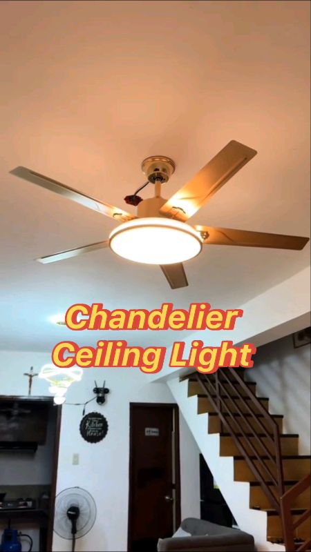 Nordic Ceiling Fan with Light Stainless Steel Industrial LED Chandelier #MasMuraSaShopee #nordic #chandelier #fyp #viral #trending #ceilingfan #foryou