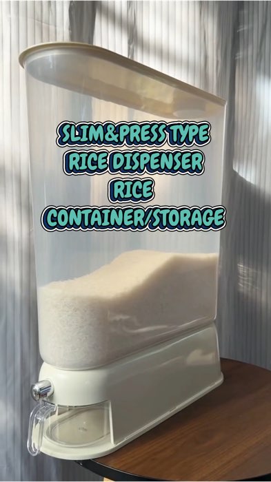 PRESS TYPE RICE DISPENSER | 5kg/10kg RICE CONTAINER ✨🧿🌷 #FreeCoinsInShopeeVideo #MasMuraSaShopee #fyp #trending #dispenser #container #storage #rice