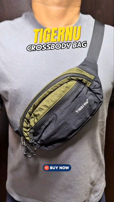 Check out Tigernu 81166 Fashionable Multi-Pocket Men's 3-in-1Crossbody bag Stylish Chest bag lightweight #waistbag  #beltbag