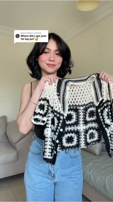 Korean crochet Knit 🧡 #FreeCoinsInShopeeVideo #ctto #paydaysale #crochetjacket #KnittedJacket #koreanjacket #crochet #cardigan #tops