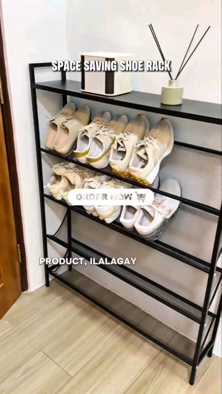 SPACEMADER 3/4/5Layers Shoe Rack Metal Storage Rack Simple Home Shoe Cabinet Space #shoerack #fyp #viral #shopeefinds #trend #video #viralvideo