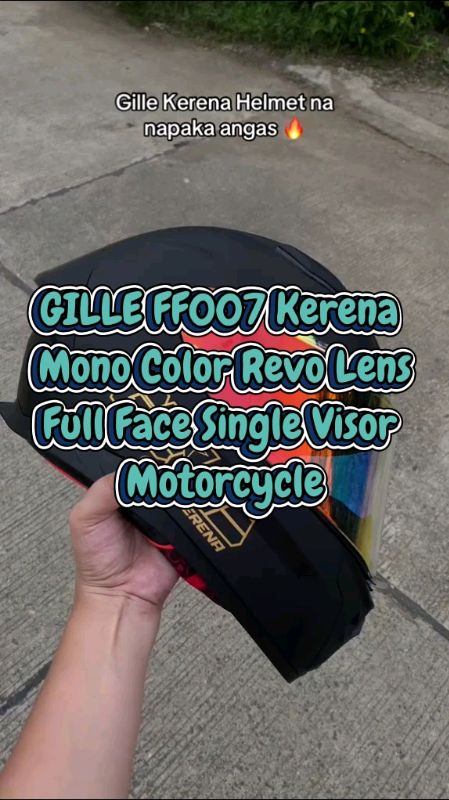 GILLE FF007 Kerena Mono Color Revo Lens Full Face Single Visor Motorcycle #MasMuraSaShopee #FreeCoinSaShopee #gillekerena #helmet #fullfacehelmet