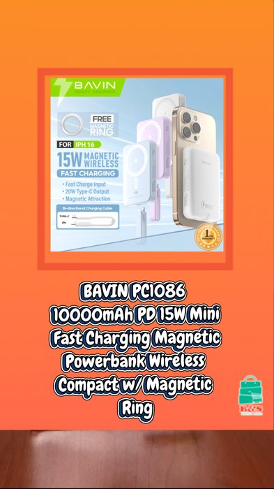 ￼BAVIN PC1086 10000mAh PD 15W #bavin #fastcharging #magneticcharger #magnetic #MasMuraSaShopee #FreeCoinsInShopeeVideo #trending #viral #BatteryBackup