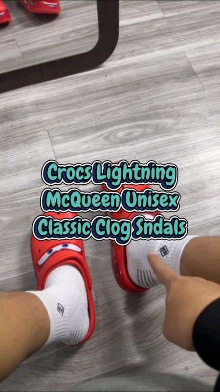 Crocs Lightning McQueen Unisex Classic Clog Sndals With Free Jibbitz And Ecobag#mcqueen #clogs #classic #fyp #trend