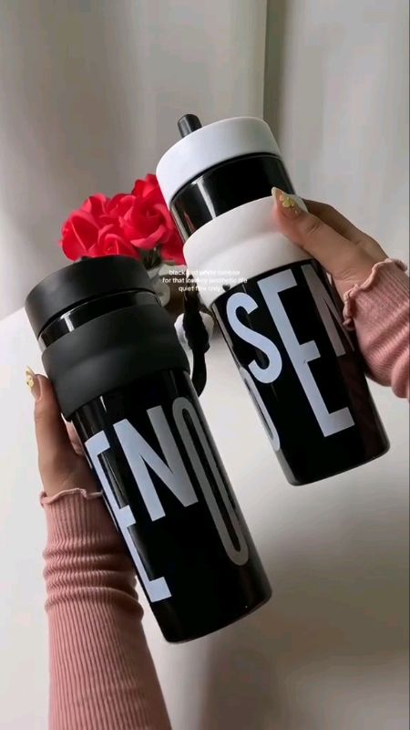 Water bottle with handle and straw cup #tumbler