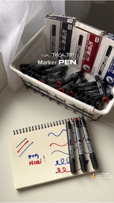 Permanent Marker Pen 🖊️ , thick & waterproof. ❤️🖤💙 #markerpen #FreeCoinsInShopeeVideo #SALE #pen #pentelpen #studentsupplies #officesupplies