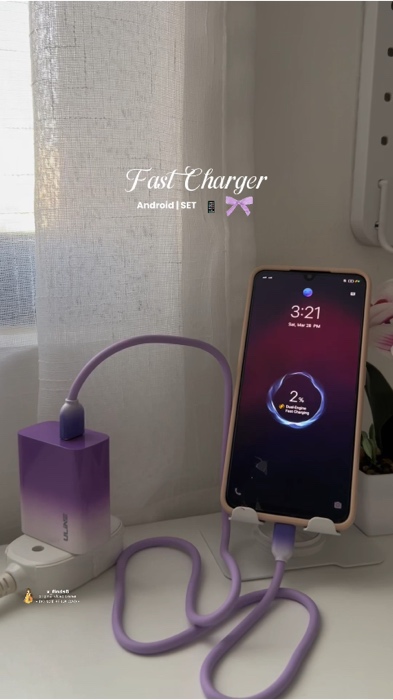 Proven & Tested ✅, fast charger set for android phones 📱💜 #FreeCoinsInShopeeVideo #fastchargerset #fastcharger #purple #androidcharger #SALE #phone