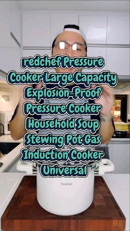 redchef Pressure Cooker Large Capacity Explosion-Proof Pressure Cooker Household Soup Stewing Pot Gas Induction Cooker Universal#RedchefPressureCooker
