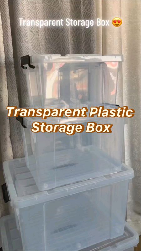 Transparent Plastic Storage Box Container Organizer with Lid Cover #TransparentBoxorganizer #PlasticStorage