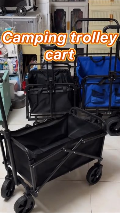 ￼Camping trolley cart wagon trolley With Storage Basket Folding Wagon Tool truck folding trolley #HugotSaShopee