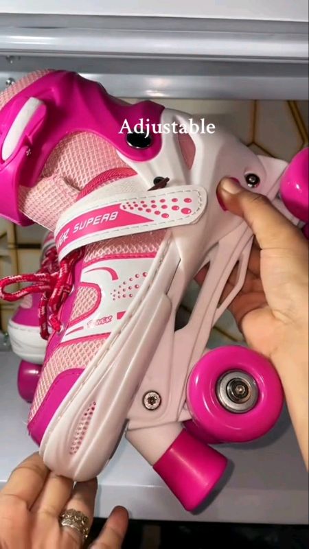 Oasia Roller skates Shoes For kids Adjustable skate shoes Roller Skate With Flash Wheel For Beginner #skate #skateshoes #rollerskate #fyp #shopeefinds