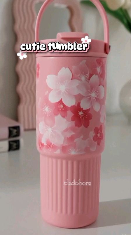 cute sakura design tumbler #tumbler #sakuradesign #insulatedtumbler #tumblers #stainlesstumbler #girlstumbler #kidstumbler