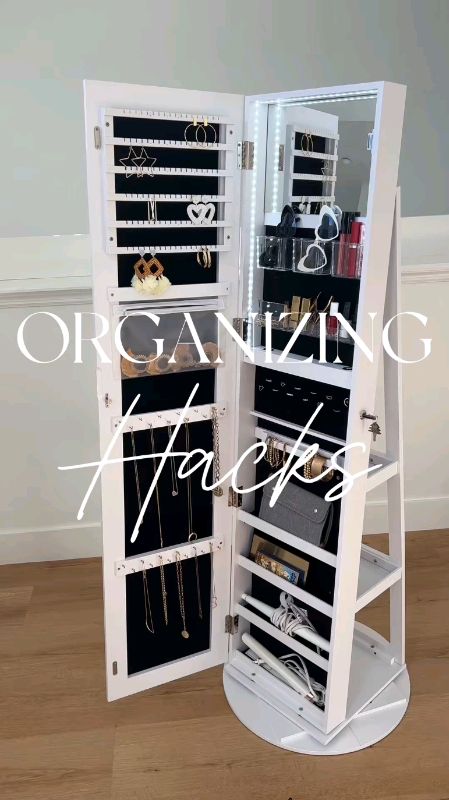Full-length mirror floor-standing hidden multi-layer storage cabinet storage mirror dressing mirror at 22% off! #PinakamurangDataSaShopee